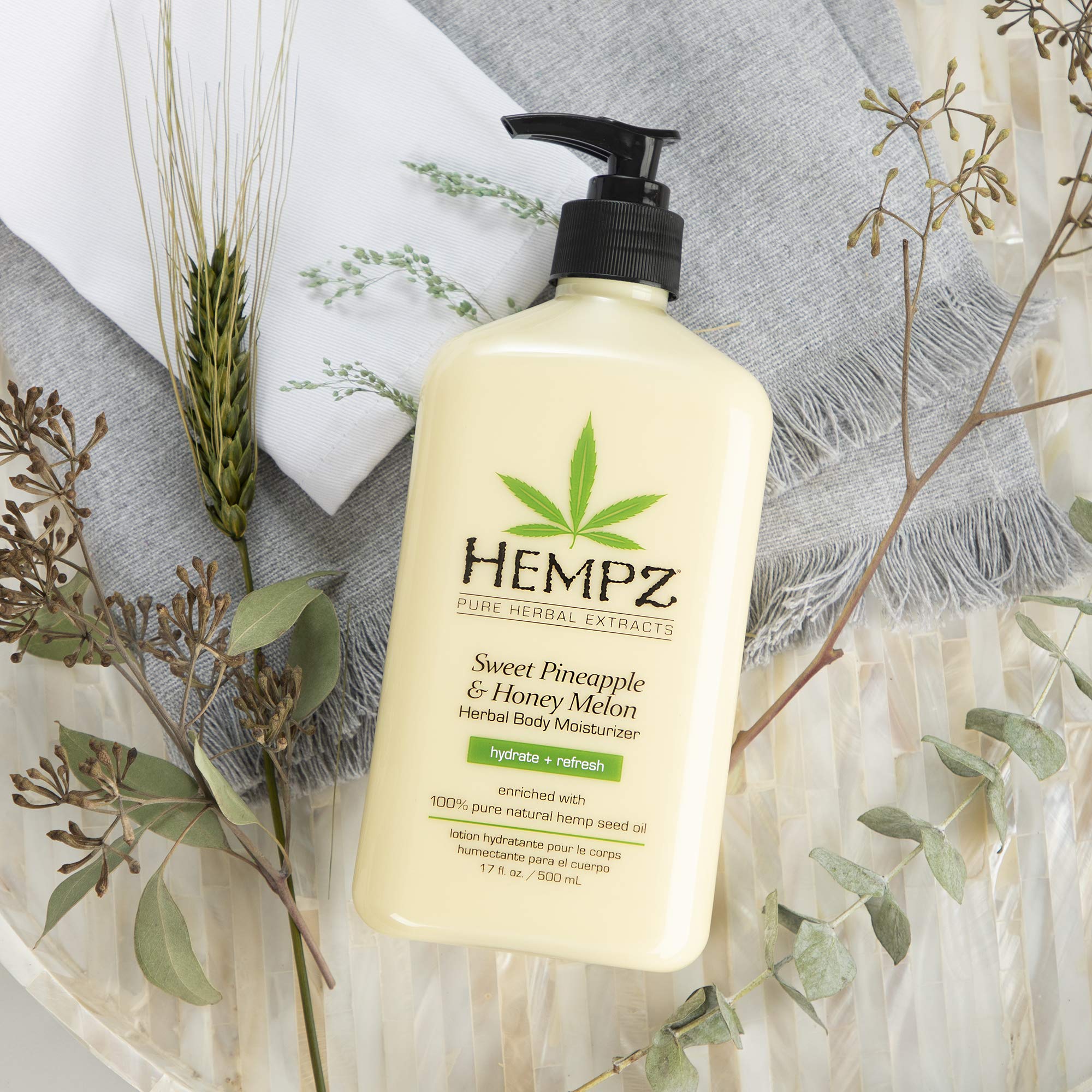 Hempz Sweet Pineapple and Honey Melon Moisturizing Lotion – 17 oz, 2 Pack Bundle