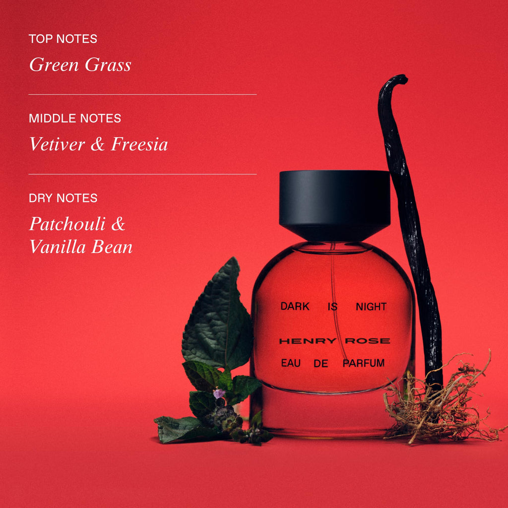 Henry Rose Dark Is Night | Unisex Woody Vetiver Perfume with Vanilla Bean | EWG Verified, Cruelty-Free, Sustainable Packaging