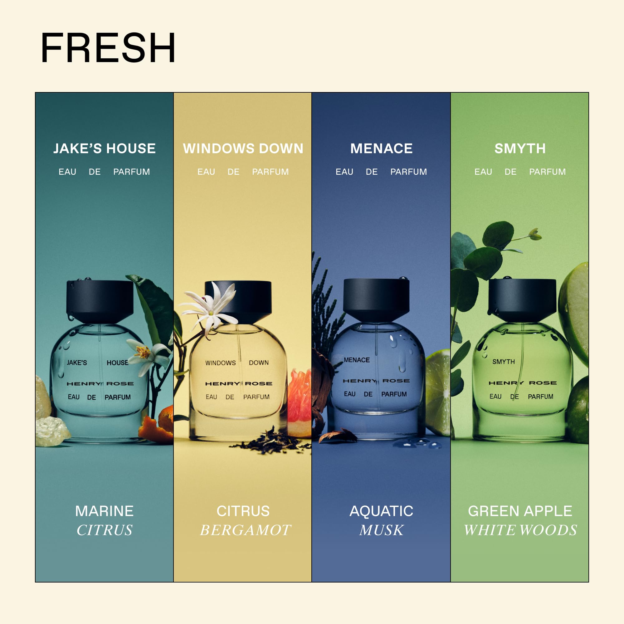 Henry Rose Jake's House Perfume – Unisex Floral Marine Citrus, Jasmine & Musk