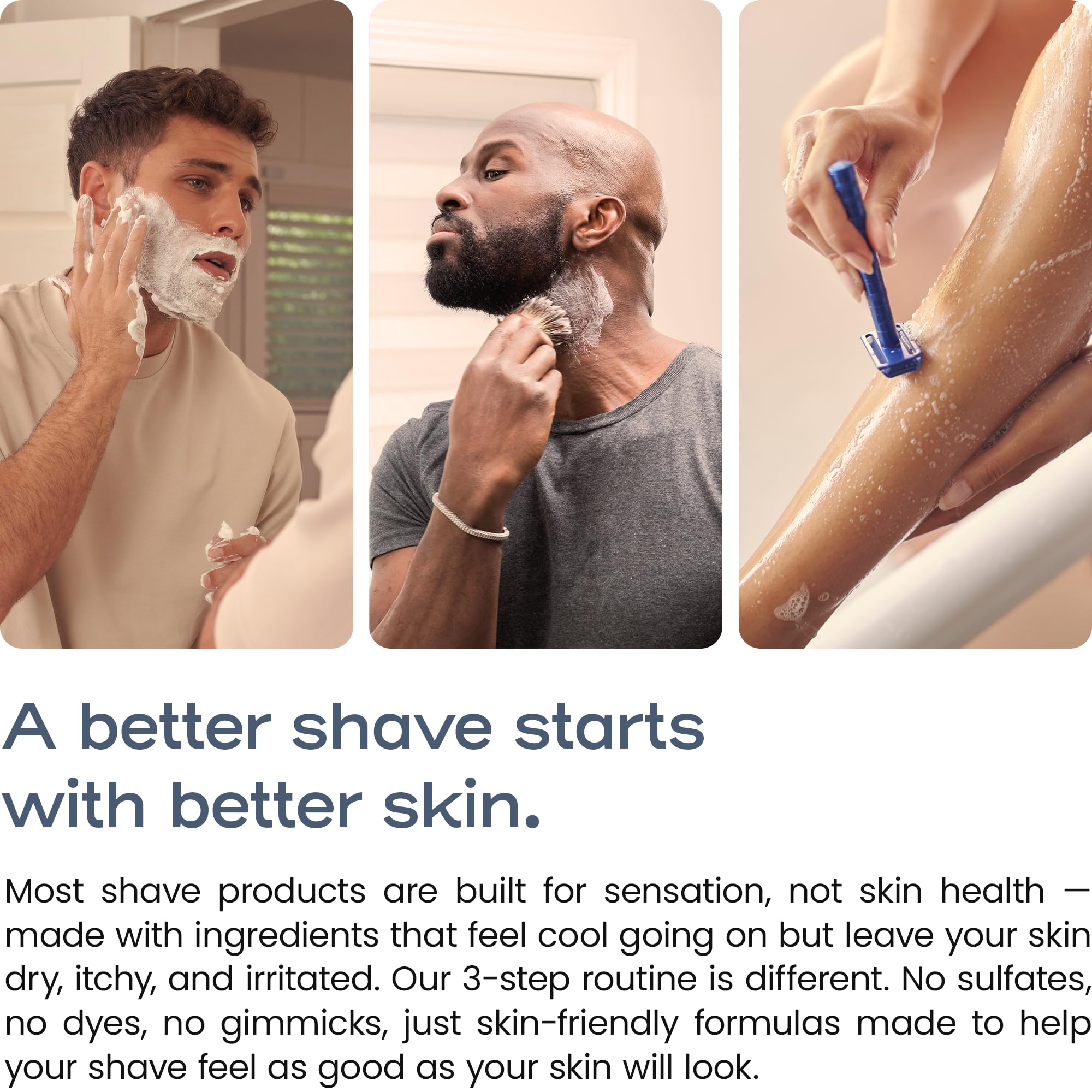 Henson Shaving Skin Care Combo: 3-Step Shaving Kit for Men (3.4 oz Each)