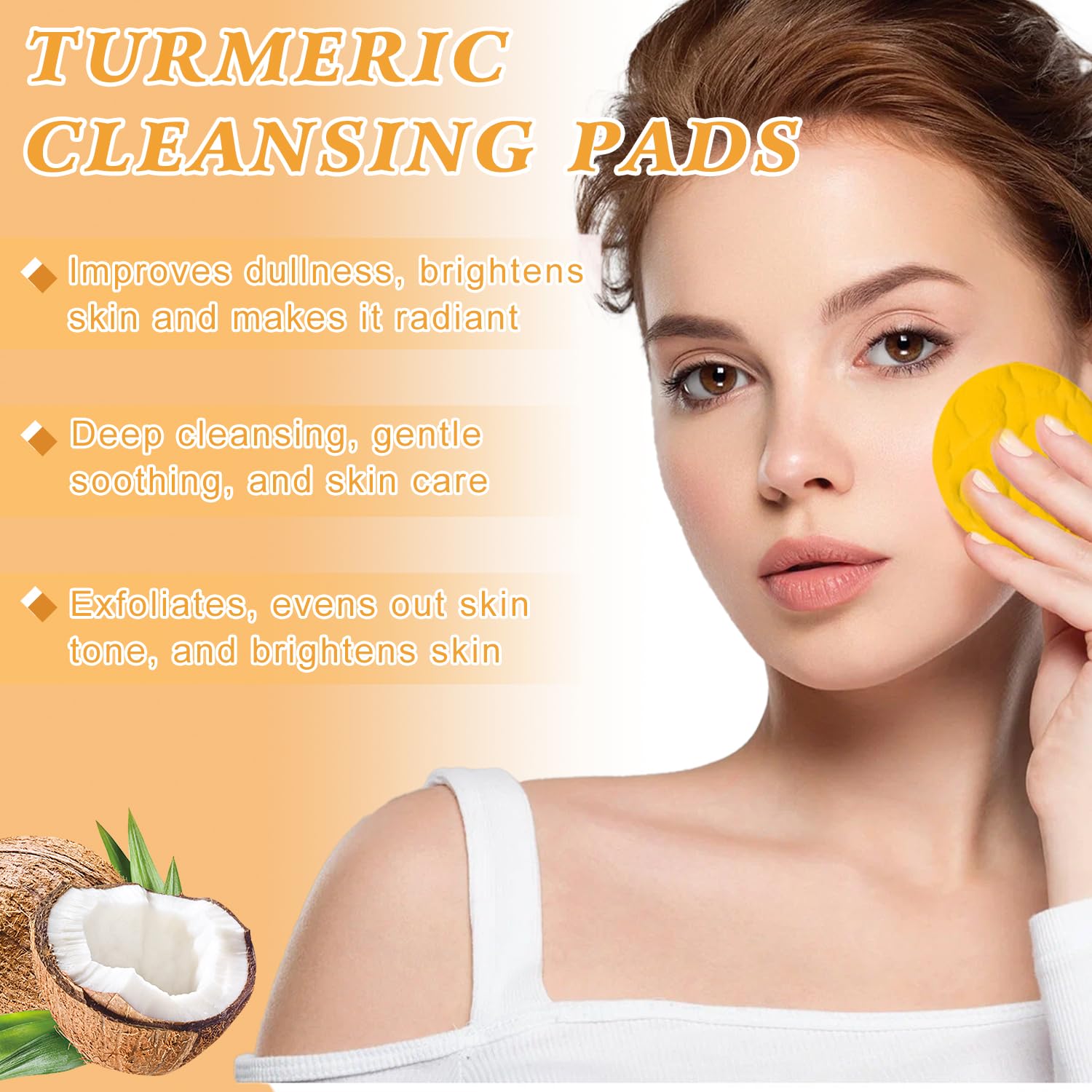 HEPANIO Turmeric Wash & Care 4-Piece Set | Facial Cleanser, Exfoliating Pads & Soap