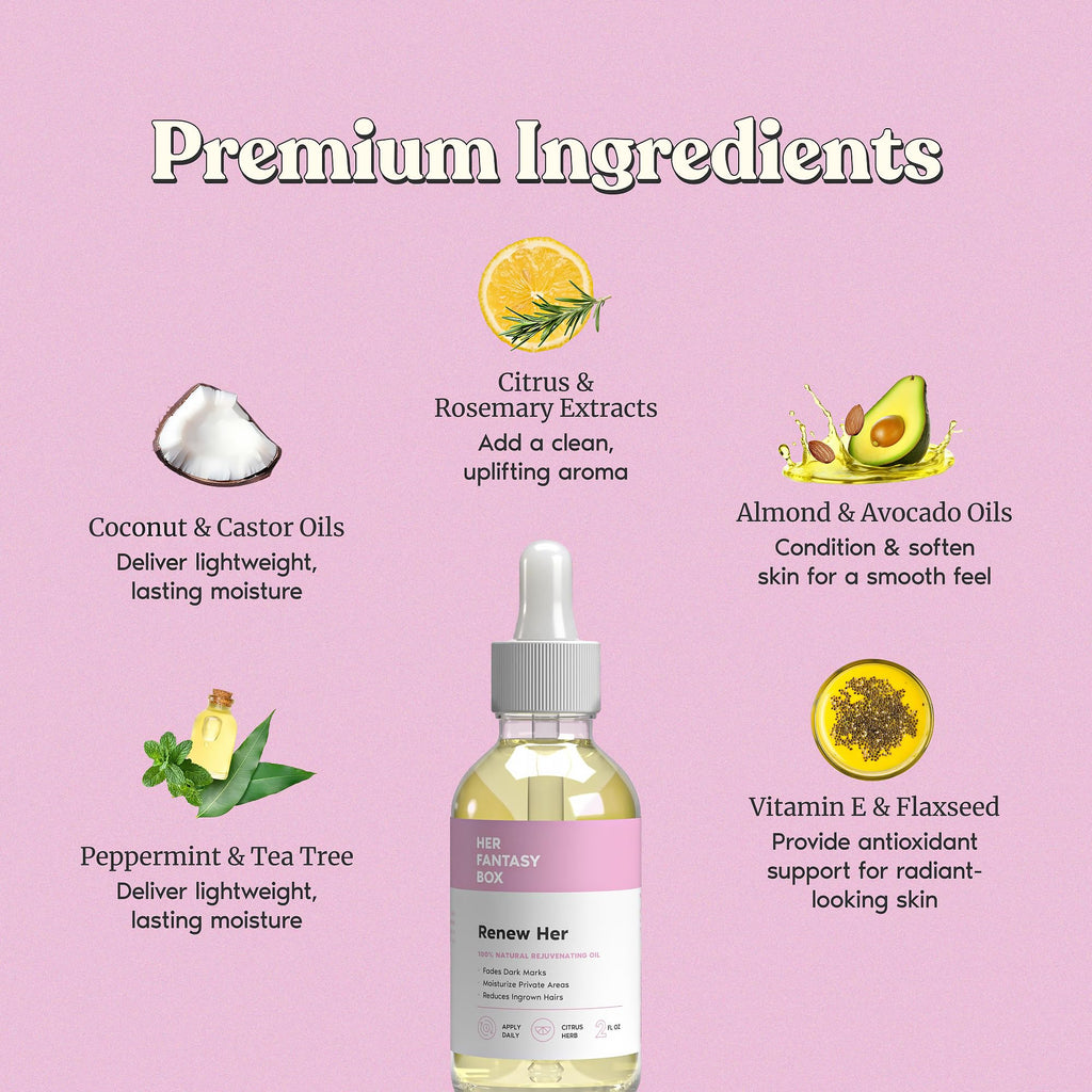 Her Fantasy Box Renew Her Oil | Natural Yoni Oil for Dark Spots & Ingrown Hair