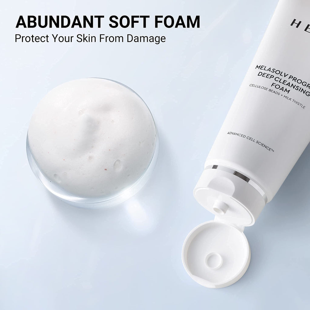 HERA Foaming Facial Cleanser – Deep Cleansing Foam with Cellulose Beads & Milk Thistle – Hydrating Antioxidant Formula – Brighten and Soften Skin – 6.6 oz by HERA