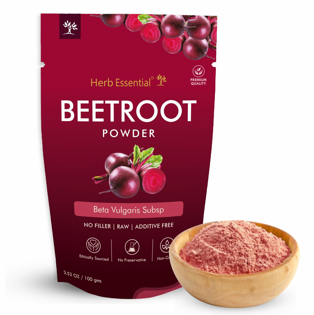 Herb Essential Beetroot Powder – 100 g (3.52 oz), Organic, Vegan-Friendly Superfood for Smoothies