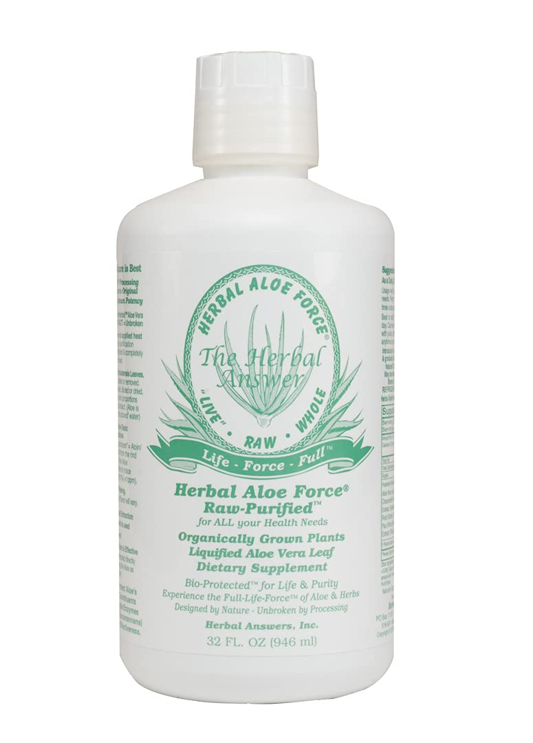 HERBAL ANSWERS Herbal Aloe Force – Aloe Vera & Herbal Dietary Supplement, 32 fl oz