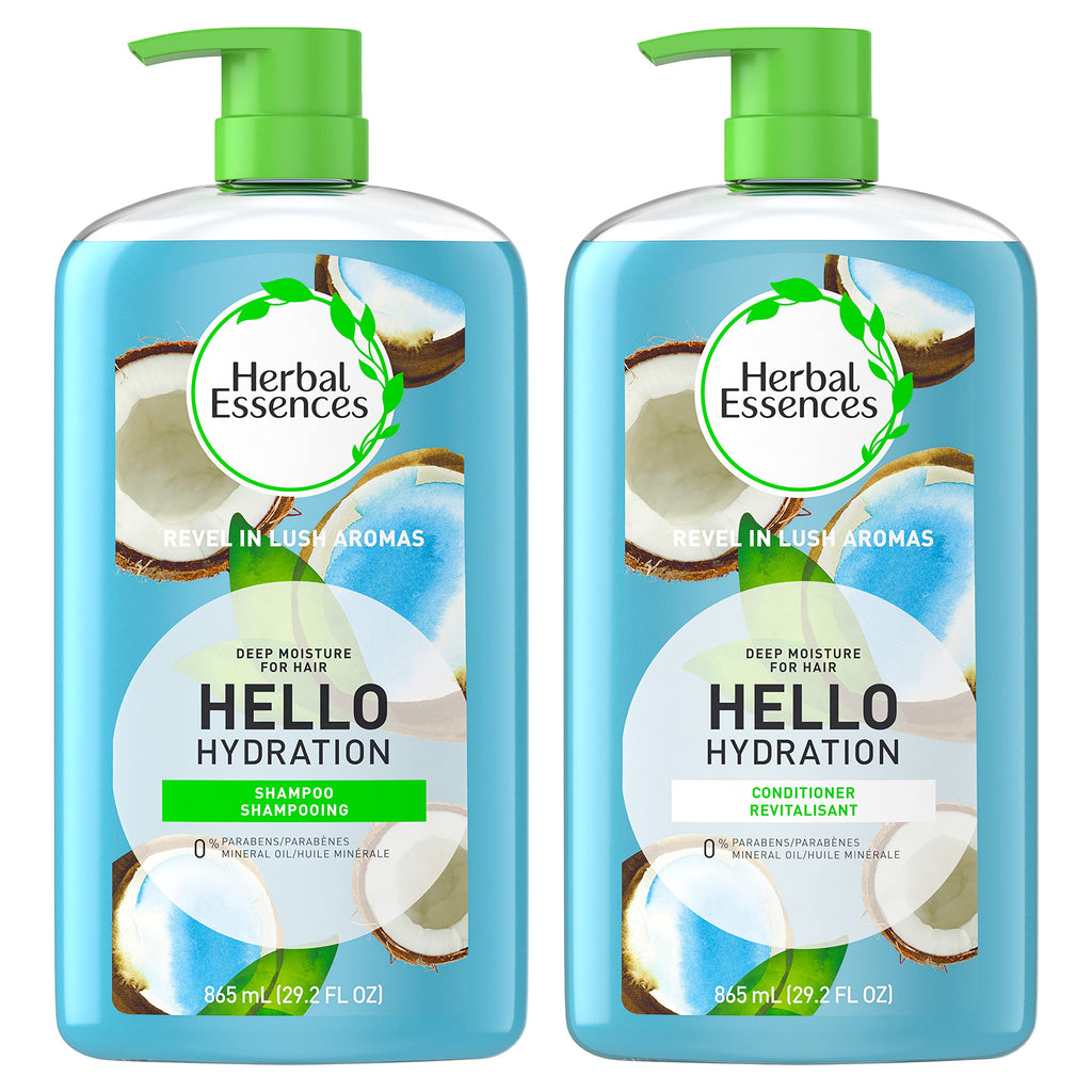 Herbal Essences Hello Hydration Shampoo & Conditioner Set – Moisturizing, Paraben Free, Color-Safe, Coconut