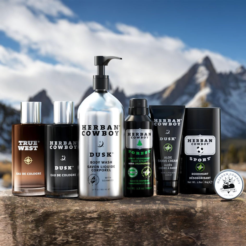 Herban Cowboy Men's Cologne Trio Set – Cinnamon, Citronnelle & Lemon (1.7 fl oz each)