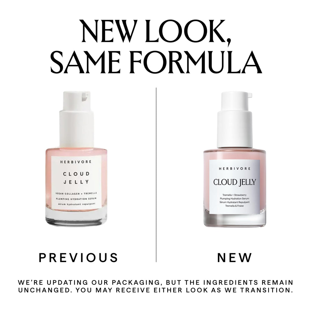 HERBIVORE Cloud Jelly Plumping Hydration Serum | Tremella + Strawberry, Lightweight for All Skin Types