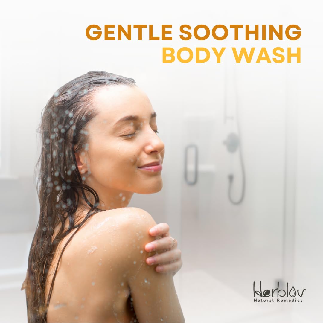 Herblov Eczema Body Wash – All-Natural Eczema Soap for Dry, Itchy Skin | Gentle Goat Milk & Oatmeal Bath Wash