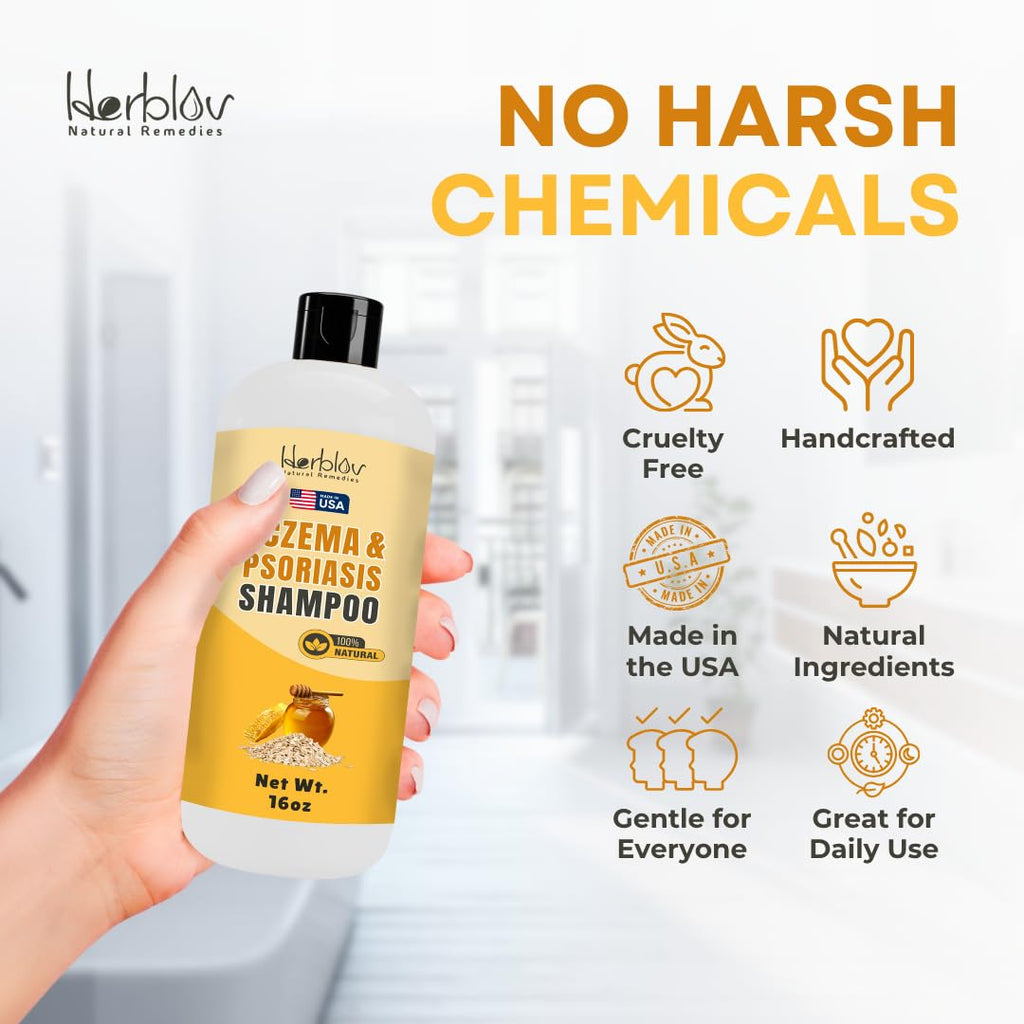 Herblov Eczema Shampoo – All-Natural Dermatitis & Psoriasis Relief | Made in USA