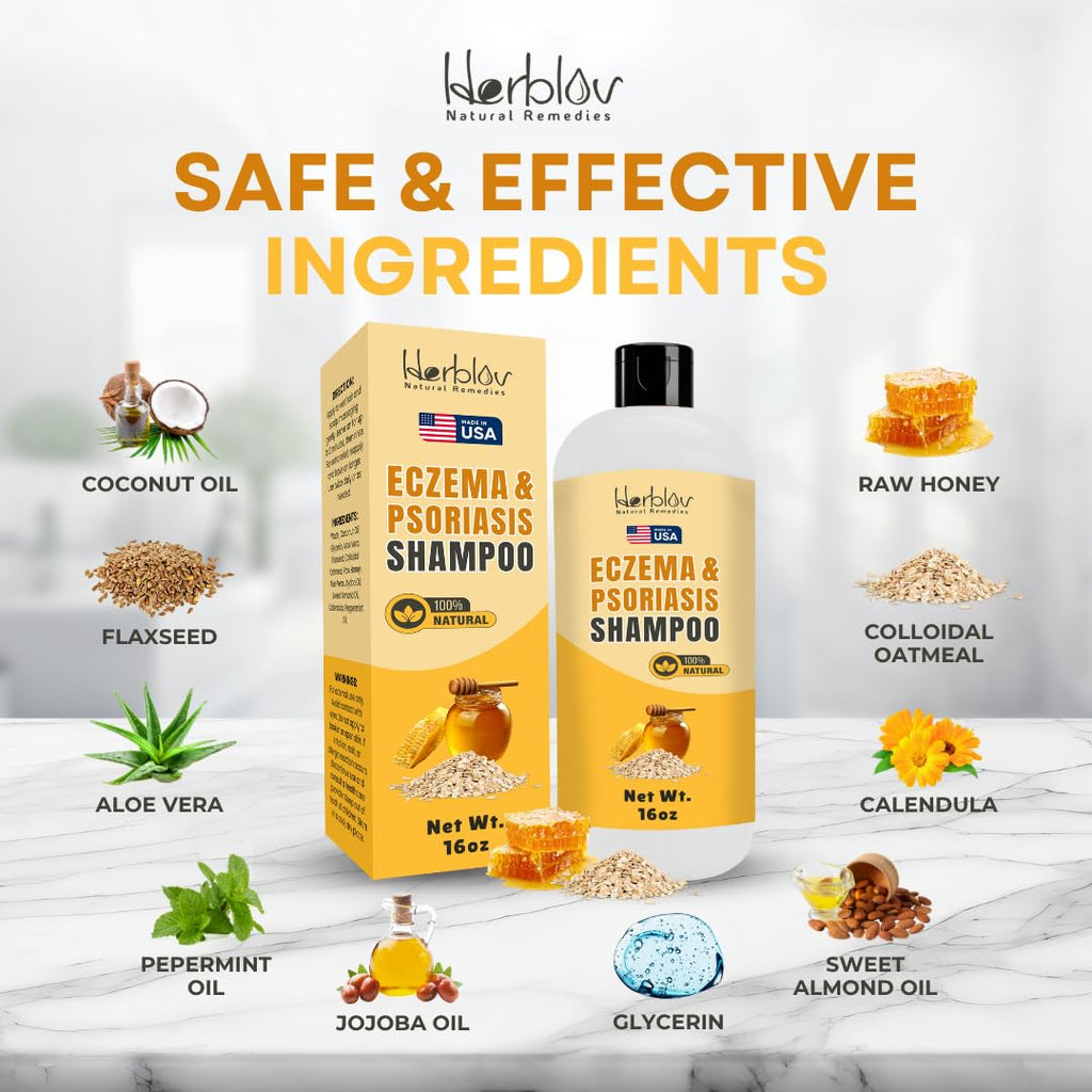 Herblov Eczema Shampoo – All-Natural Dermatitis & Psoriasis Relief | Made in USA
