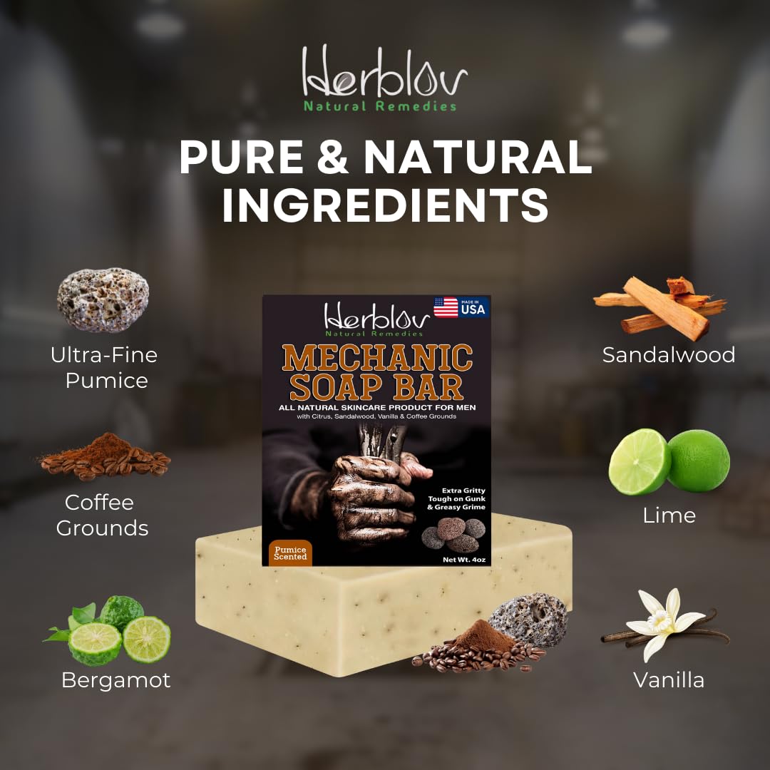 Herblov Mechanic Soap – Heavy-Duty Pumice Hand & Body Bar