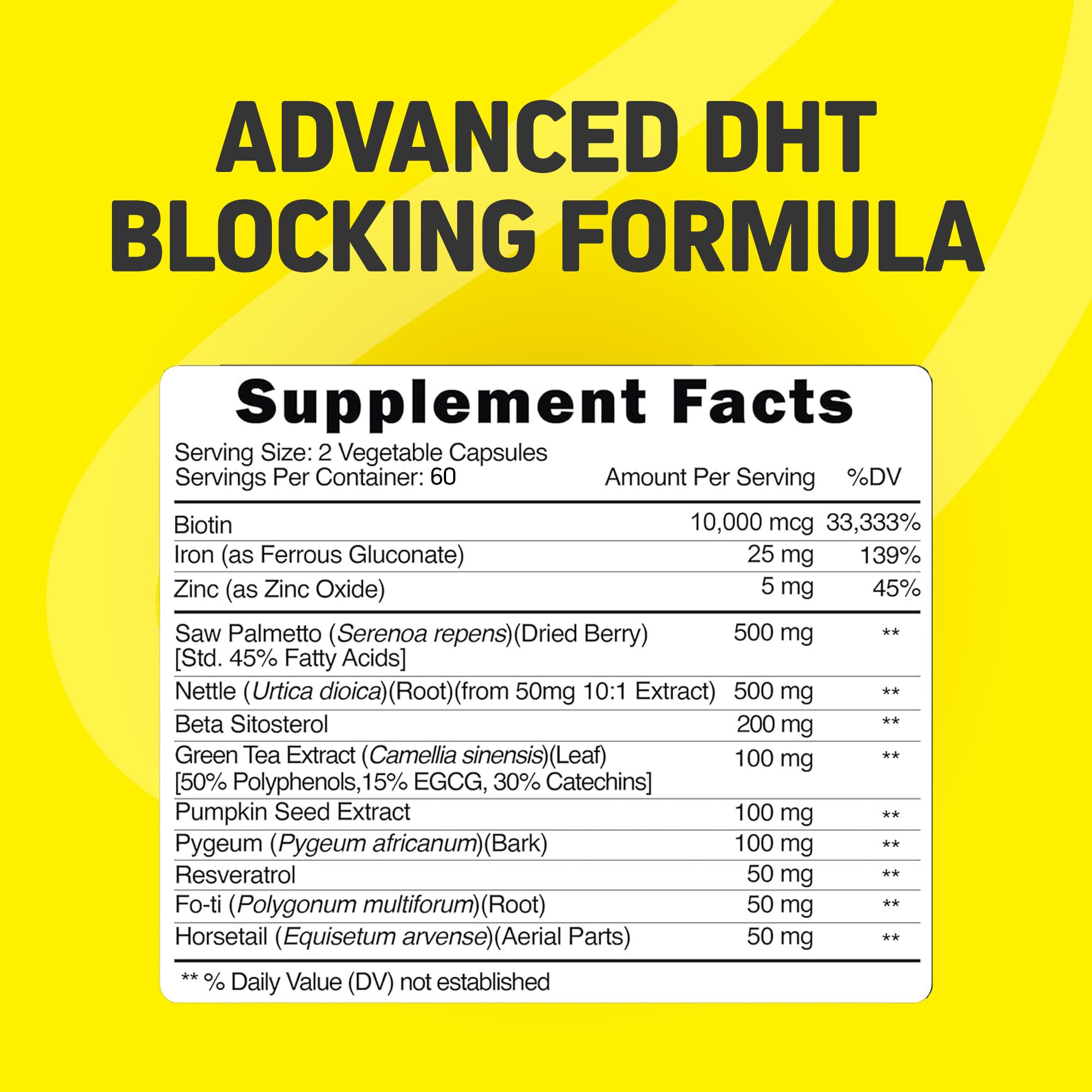 Hair Growth Vitamins for Women & Men | DHT Blocker with Saw Palmetto & 10,000 mcg Biotin – Herbtonics Foli Tonic Hair Growth Supplement