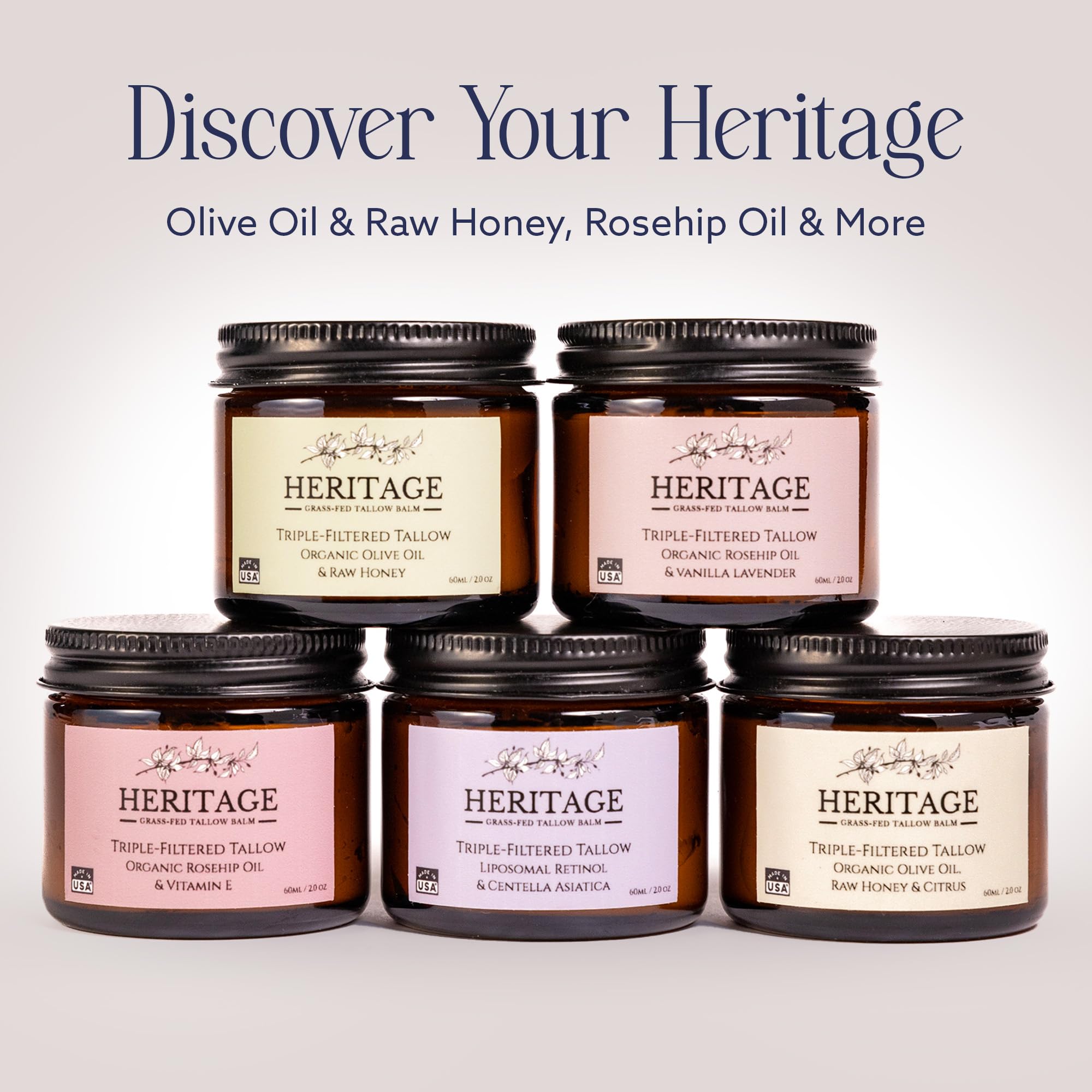 Heritage Refinery & Co. Whipped Beef Tallow with Retinol & Centella – USA Made, 2 Oz
