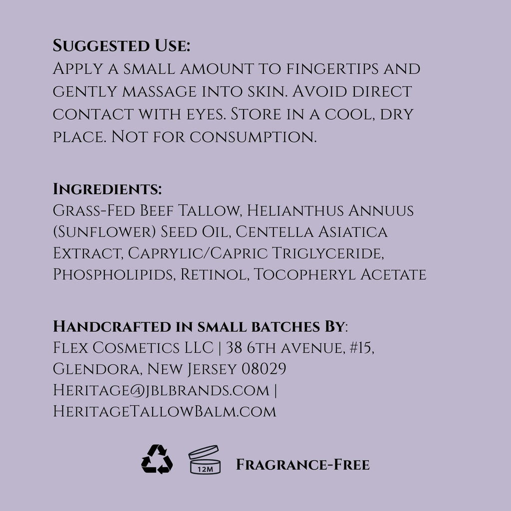 Heritage Refinery & Co. Whipped Beef Tallow with Retinol & Centella – USA Made, 2 Oz