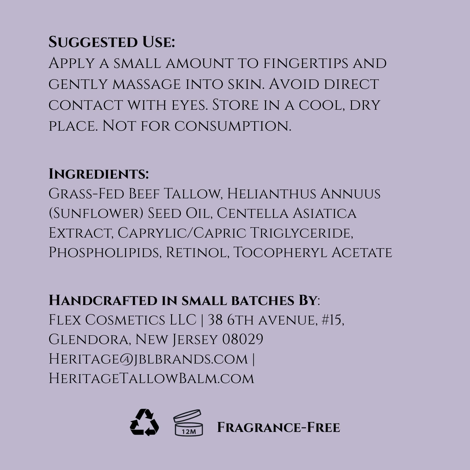 Heritage Refinery & Co. Whipped Beef Tallow with Retinol & Centella – USA Made, 2 Oz