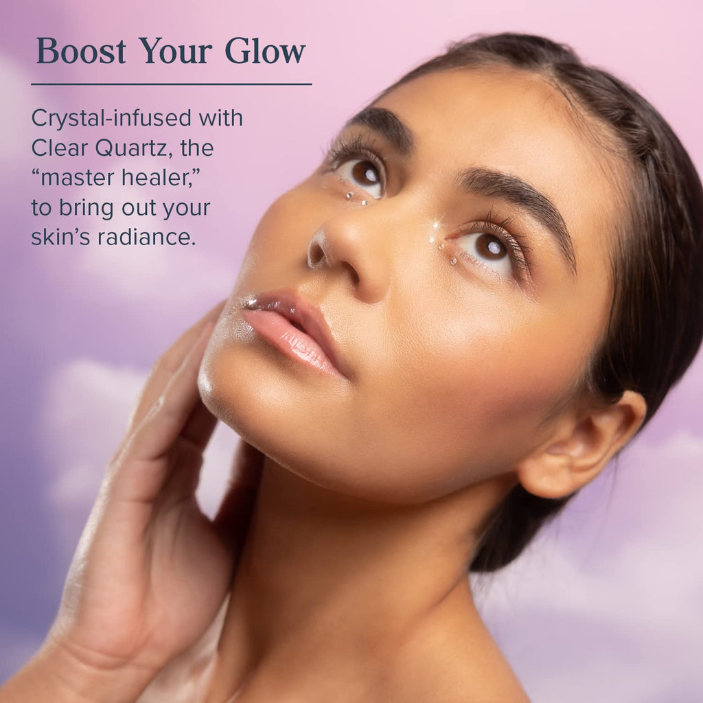 Heritage Store Aura Glow Facial Cleanser – Brightening Gel Cleanser with Glycolic Acid, Niacinamide & Clear Quartz (6 oz) – Vegan