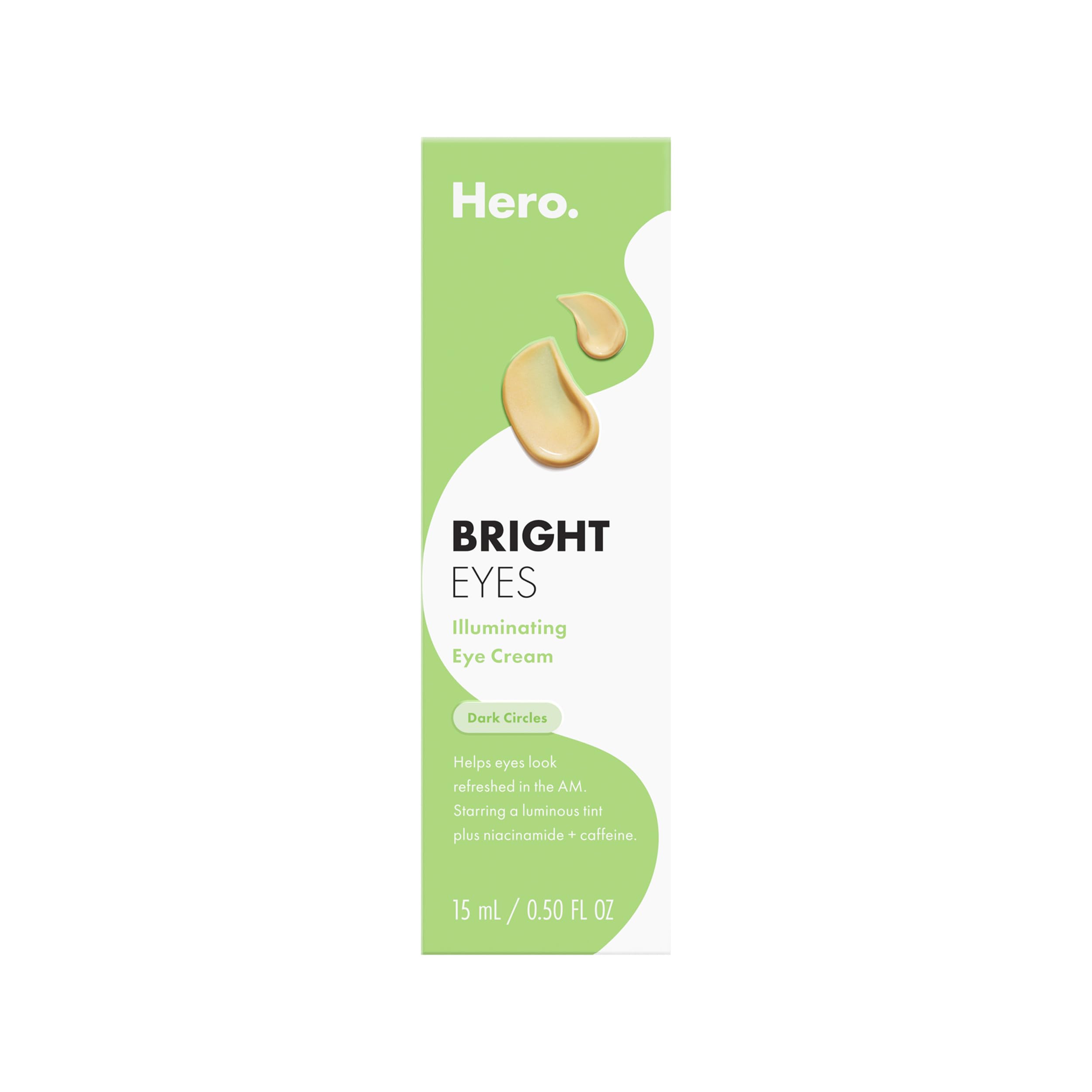 HERO COSMETICS Bright Eyes Illuminating Eye Cream – Cooling Stainless Steel Tip for Bright Under-Eyes