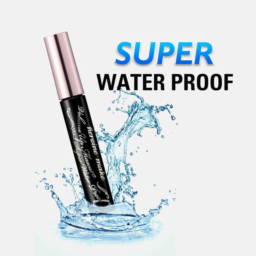 Heroine Make by KISSME Volumizing Waterproof Mascara & Length-Defining Fiber – Smudge-Proof Curl Hold, Made in Japan
