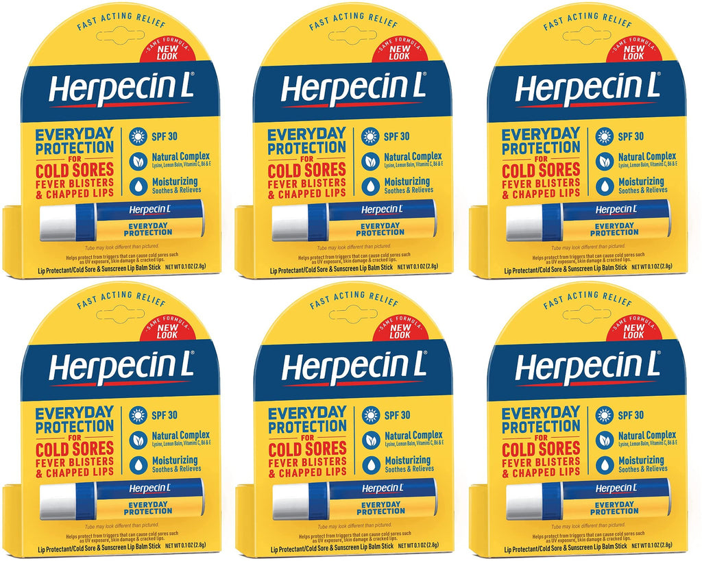Herpecin-L Everyday Protection SPF 30 Lip Balm – Pack of 6 (0.1 oz each)