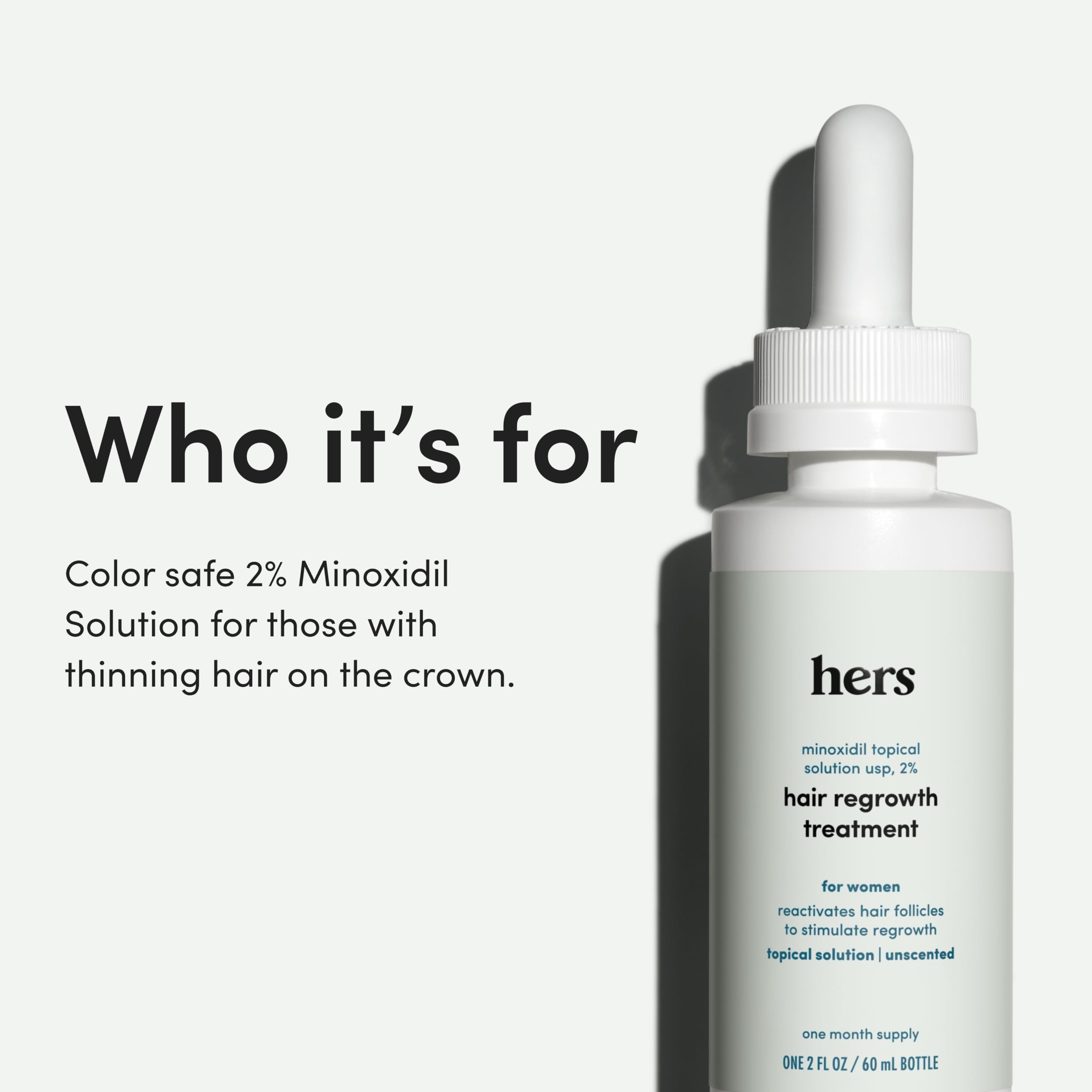 hers Hair Regrowth Treatment 2% Minoxidil for Women – Fuller, Non-Greasy (2-Pack)