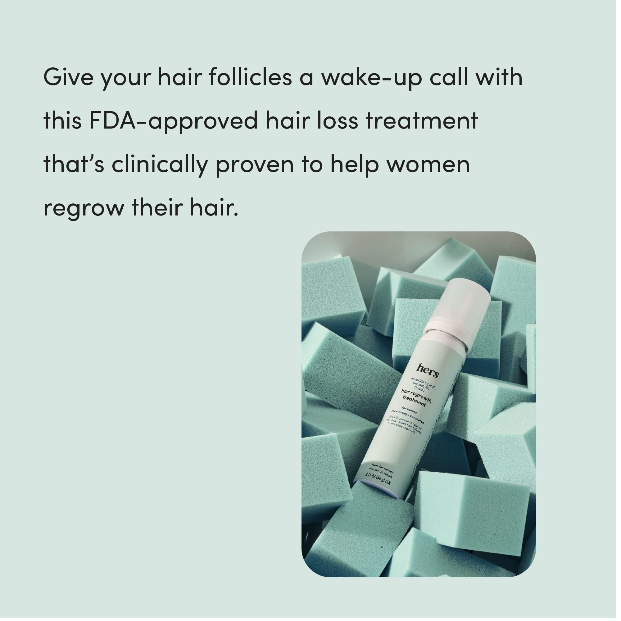 hers Hair Regrowth Foam 5% for Women — Extra Strength, Non-Greasy, Unscented | 2 Pack