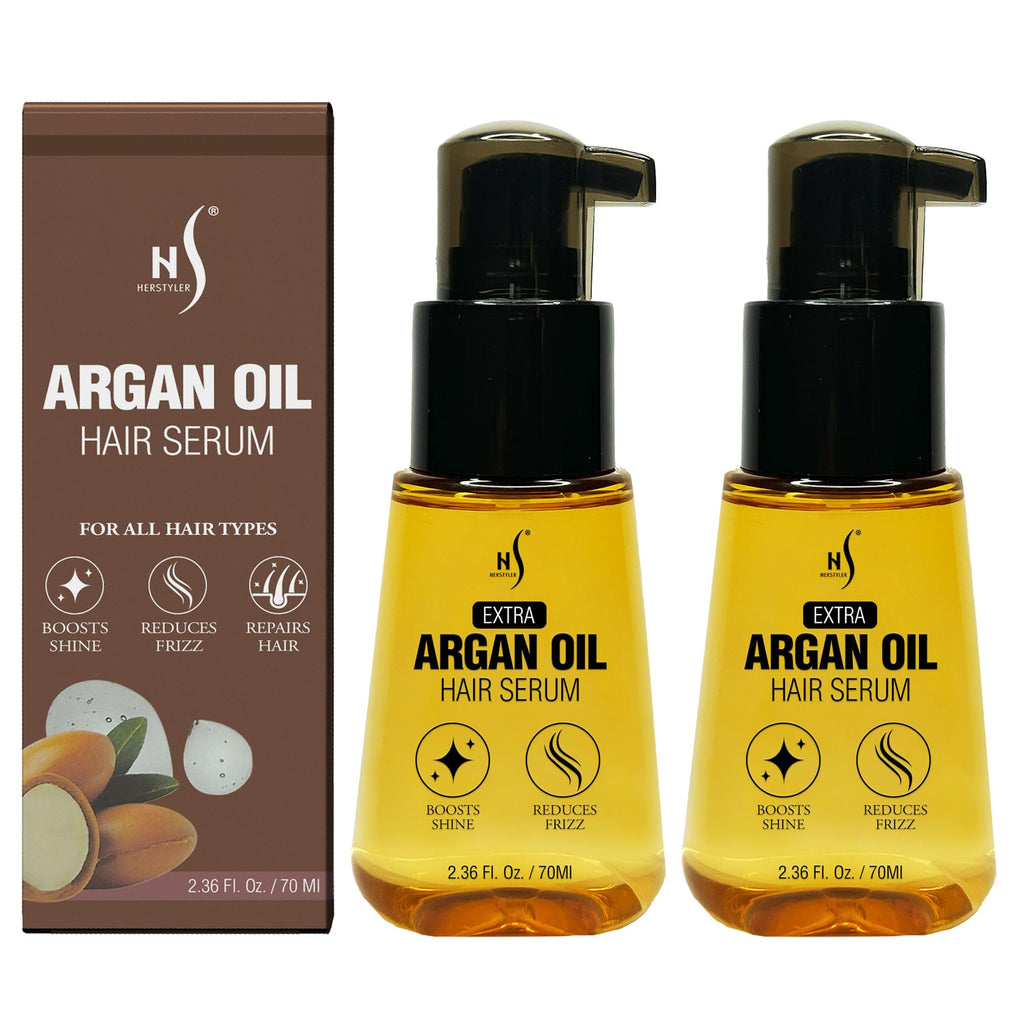 HerStyler Advanced Argan Oil Hair Serum – Anti-Frizz for Frizzy, Dry Hair (2x70 ml)