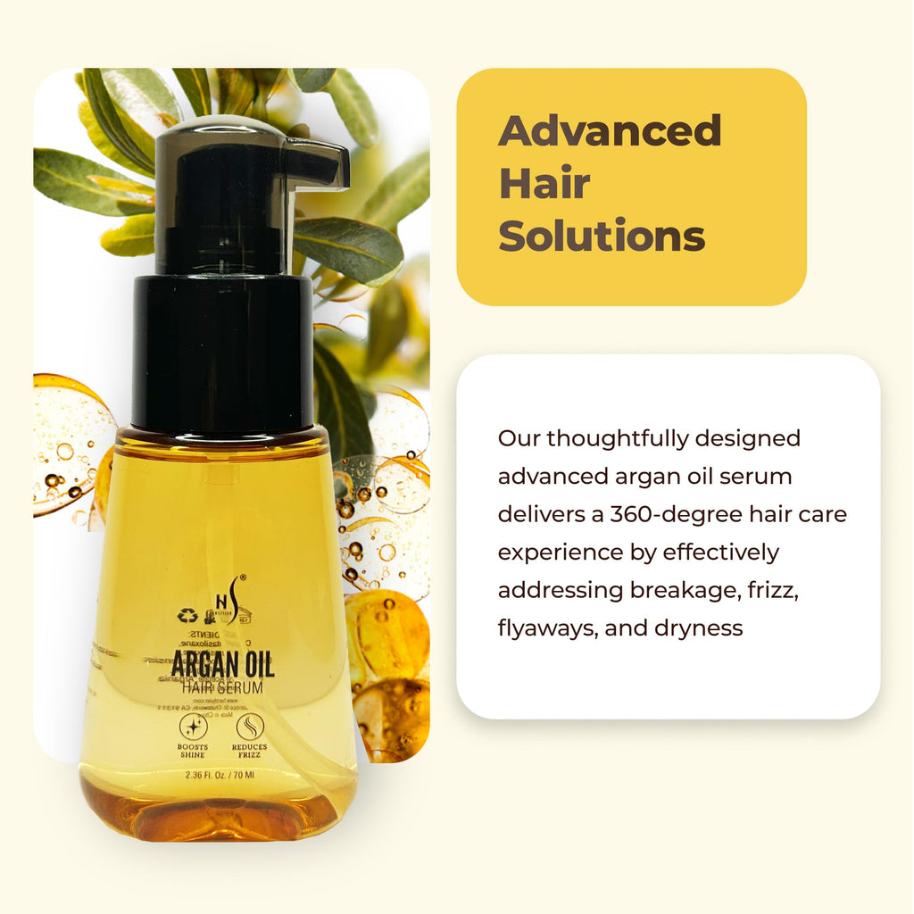 HerStyler Advanced Argan Oil Hair Serum – Anti-Frizz for Frizzy, Dry Hair (2x70 ml)