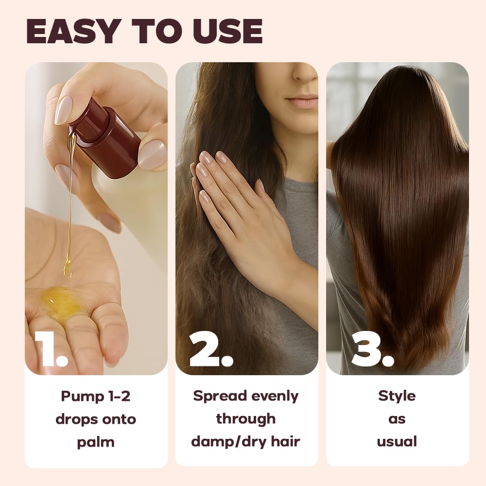 HerStyler Evolution Argan Oil Serum – Vitamin E Nourishing Treatment for Dry Hair with Aloe Vera (2 Pack)