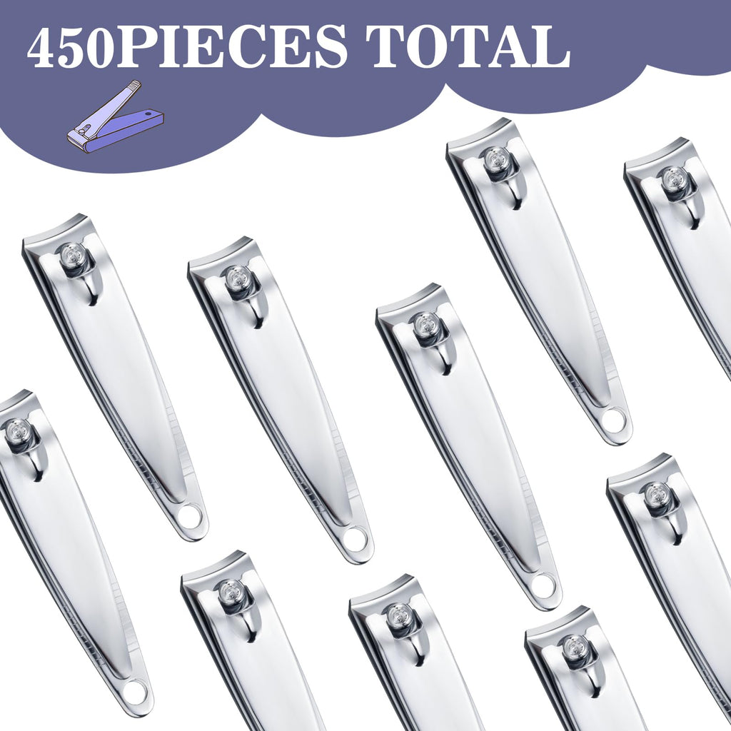 HESTYA 450 Pcs Nail Clippers Bulk Stainless Steel – Portable Toenail Clippers for Men & Women, Travel Pedicure