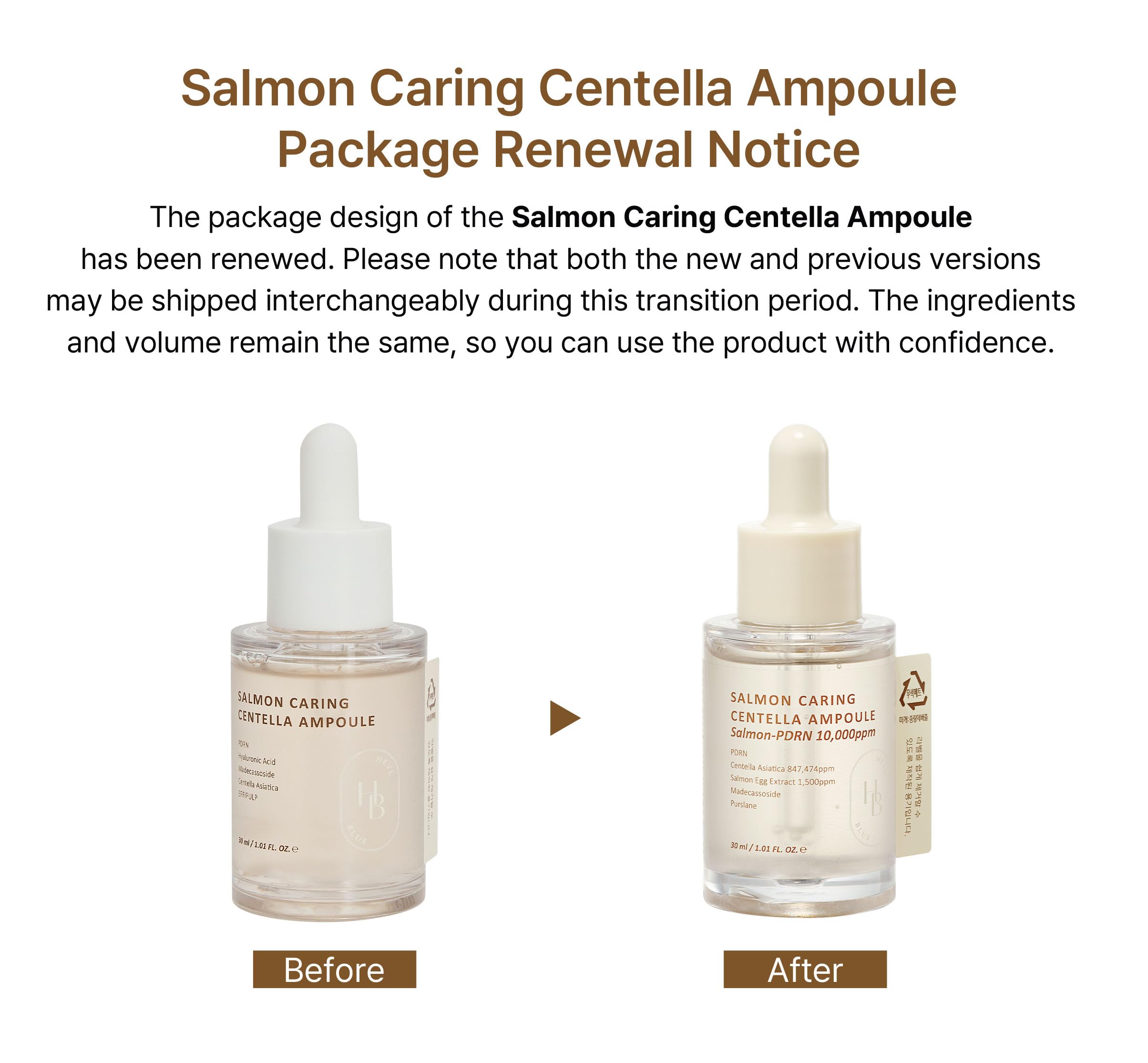 HEVEBLUE Salmon Caring Centella Ampoule – Calming Serum with Salmon PDRN & Centella