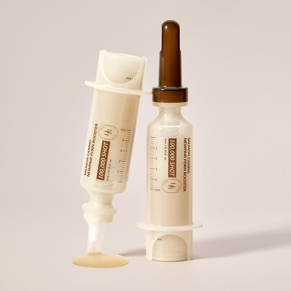 HEVEBLUE Salmon Caring Centella New Pair PDRN Booster 100,000 Shot Essence (2ea) - Refine Texture, Gentle on Skin