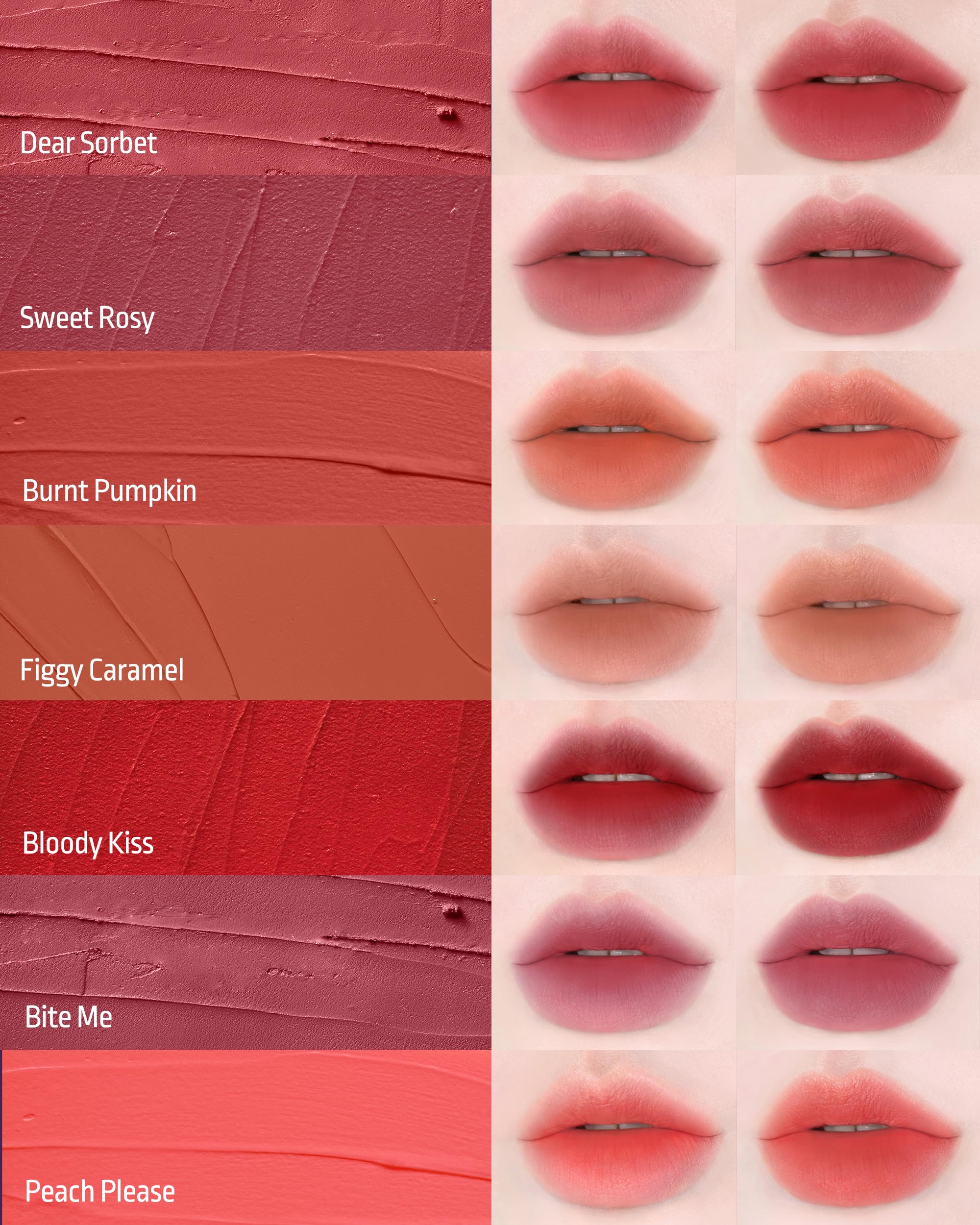 HEVVYMAKEUP Blurring Effect Lip Tint – Dear Sorbet | Airy Velvet Matte, Buildable, Vegan & Longwear