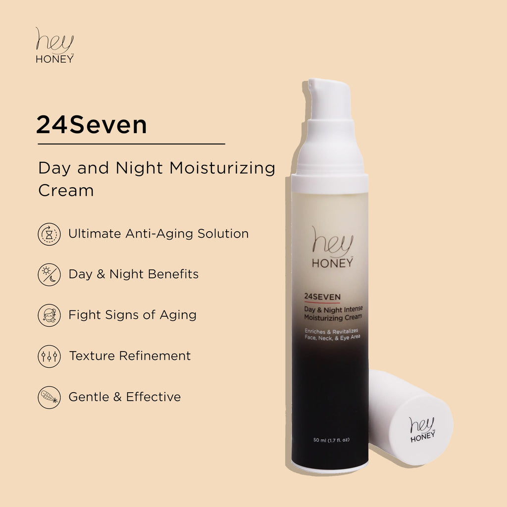 Hey Honey 24Seven Day and Night Moisturizing Cream – Face, Neck & Eye | Hydration and Subtle Anti-Aging