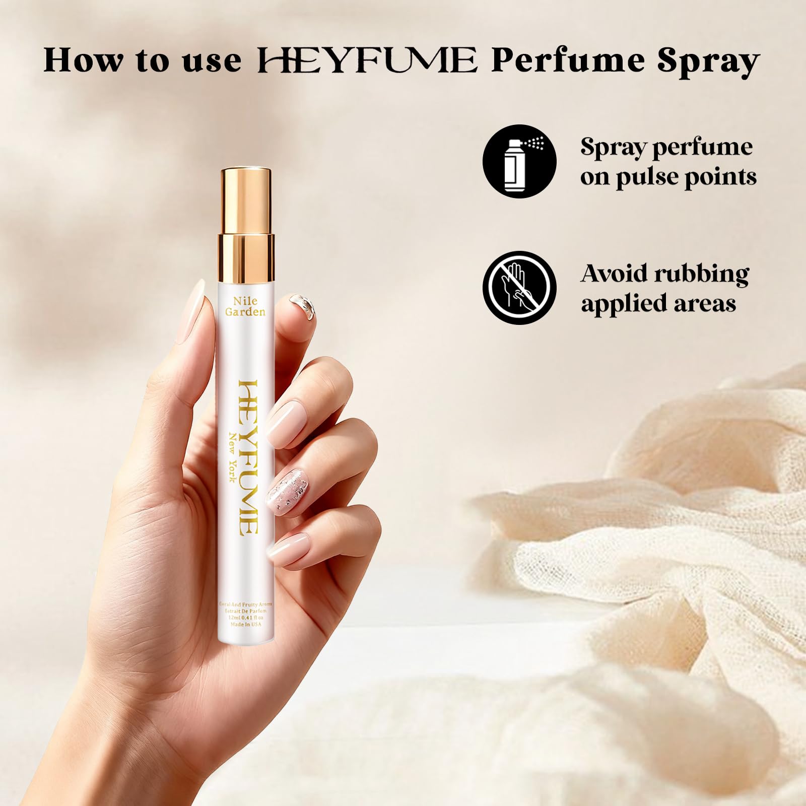 HEYFUME Floral & Fruity Perfume for Women – 0.41oz Travel EDP