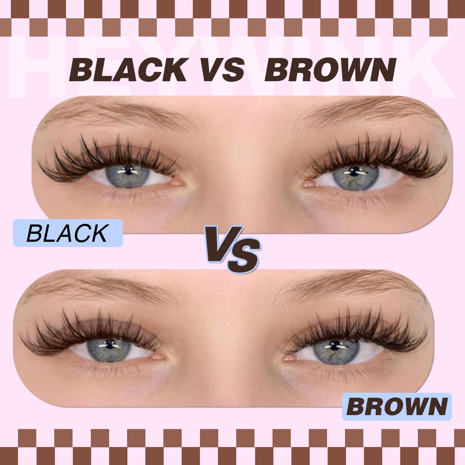 HEYWINK Velure Brown Lash Clusters Kit – D Curl 8-14mm for Natural At-Home Lash Extensions