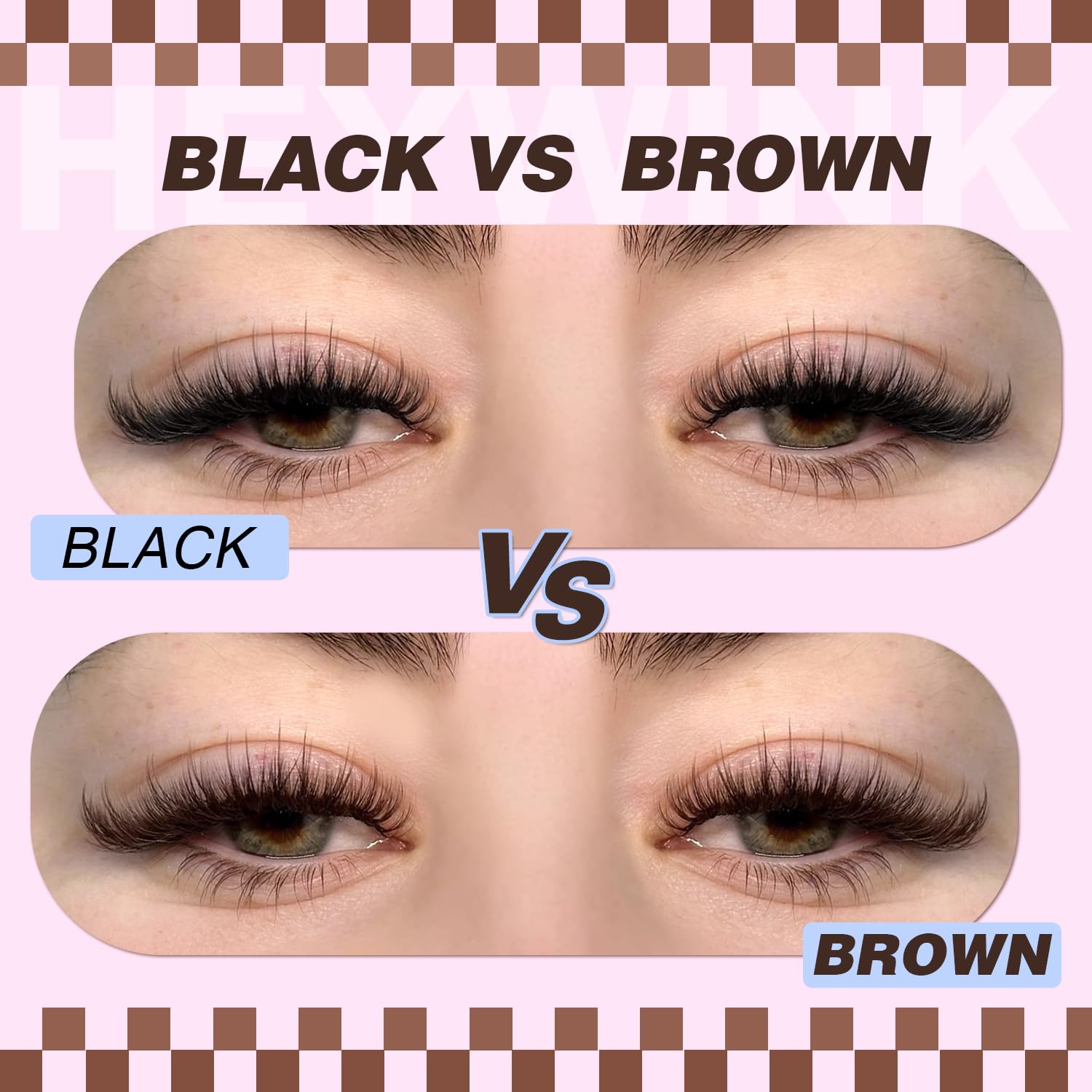 HEYWINK Flaunt Lash Clusters Dark Brown 8-14mm – Lightweight D-Curl DIY Lash Kit