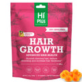 HiPlus Hair Growth Gummies for Men & Women – Biotin, Marine Collagen & Pineapple Flavor, 90 Gummies (45 Day Supply)