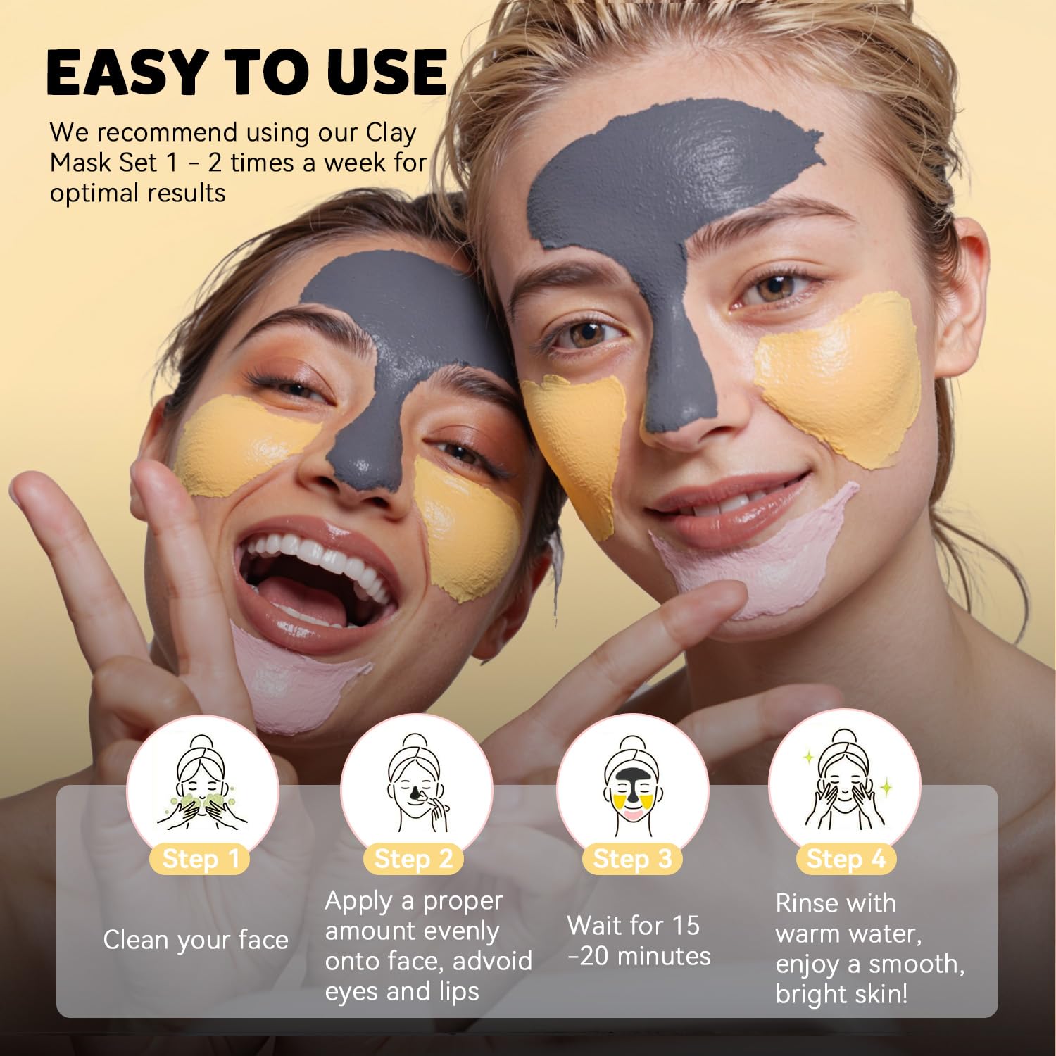 Hicream 9-Pack Clay Mask Set – Turmeric, Rose & Dead Sea Minerals – Travel-Friendly Skincare Gift