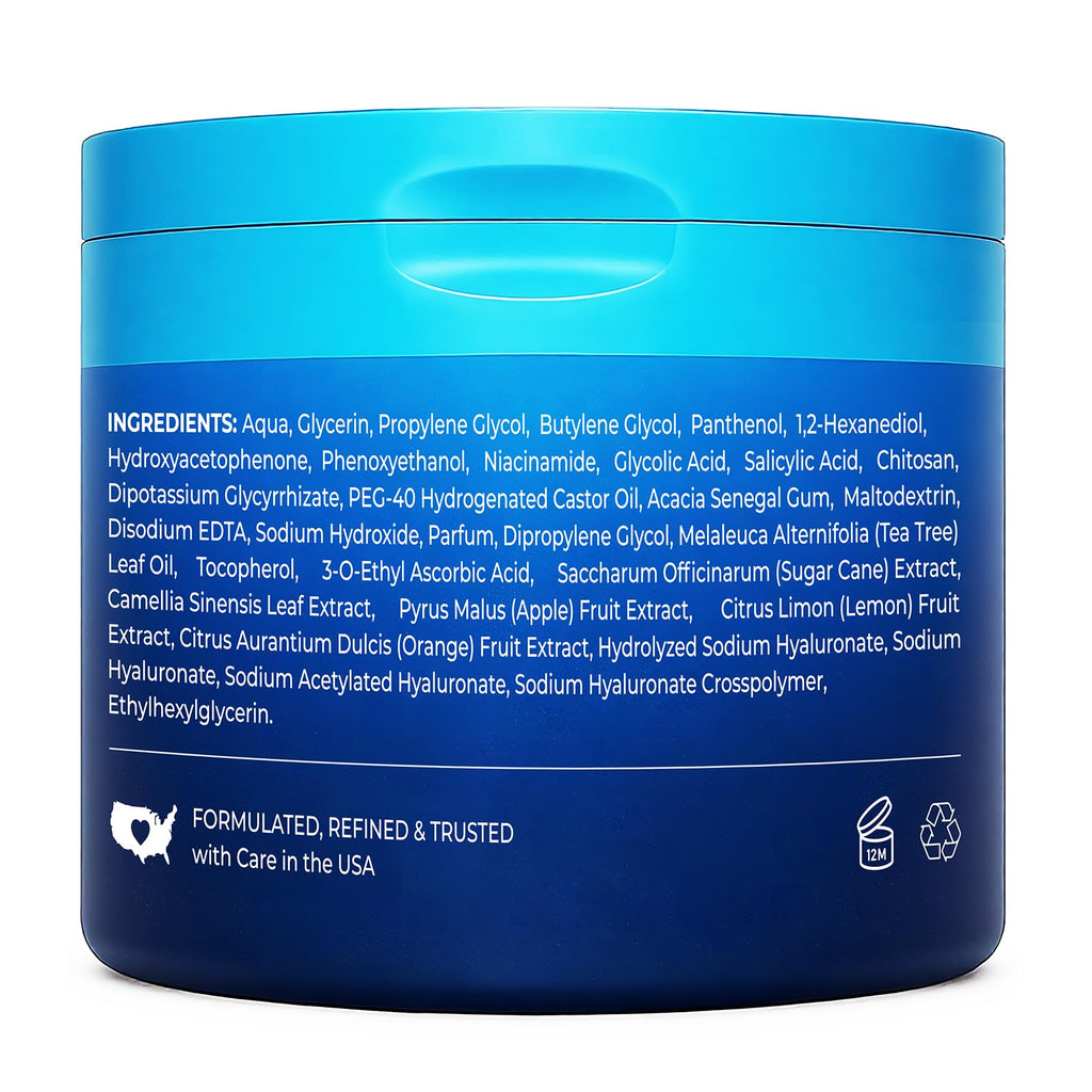 Hicream Glycolic Acid Exfoliating Pads | Dual-Texture Toner for Pore Care & Radiance