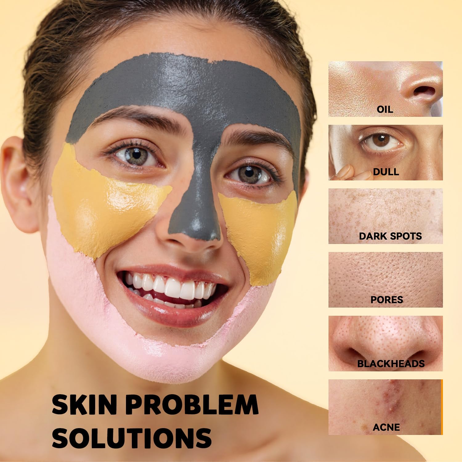Hicream 9-Pack Clay Mask Set – Turmeric, Rose & Dead Sea Minerals – Travel-Friendly Skincare Gift