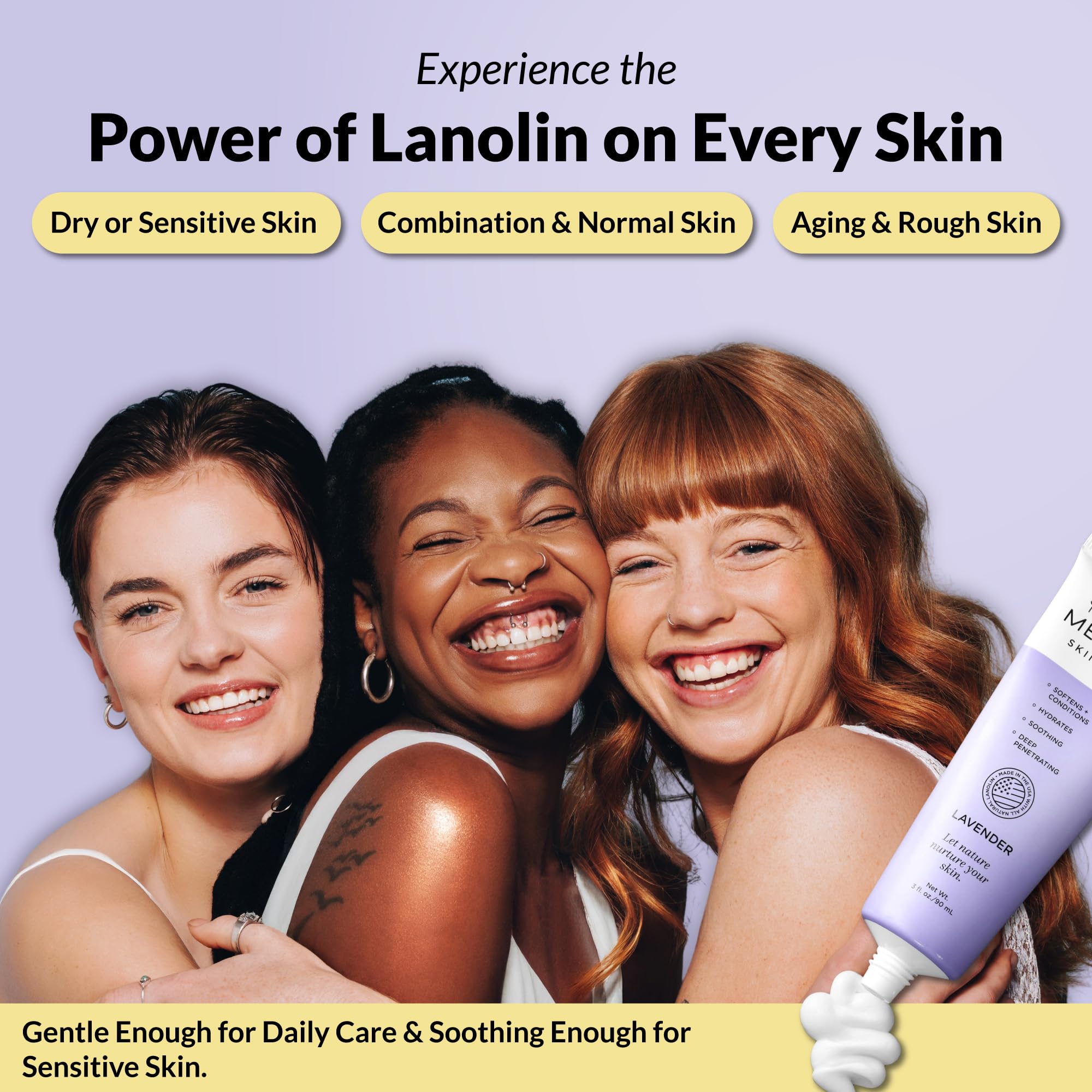 High Meadow Lanolin Skin Cream – Deep Hydration for Dry Skin (3.0 oz Lavender Moisturizer)