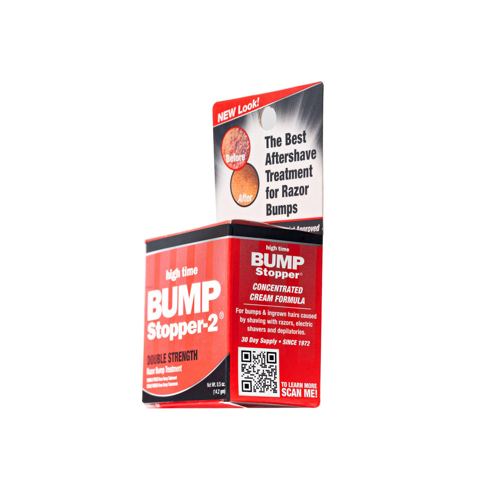 High Time Bump Stopper 2 Double Strength Razor Bump Treatment – Relieves Razor Burn & Ingrown Hairs | Aftershave for Men | 0.5 oz (5 Pack)