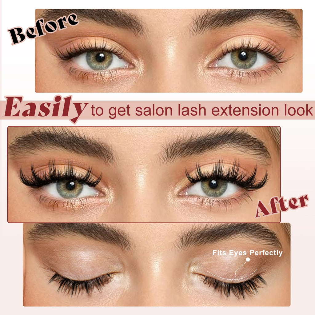 Higu clace Magnetic Eyelashes with Applicator – Natural Look Wispy Lashes (DJCX-D)