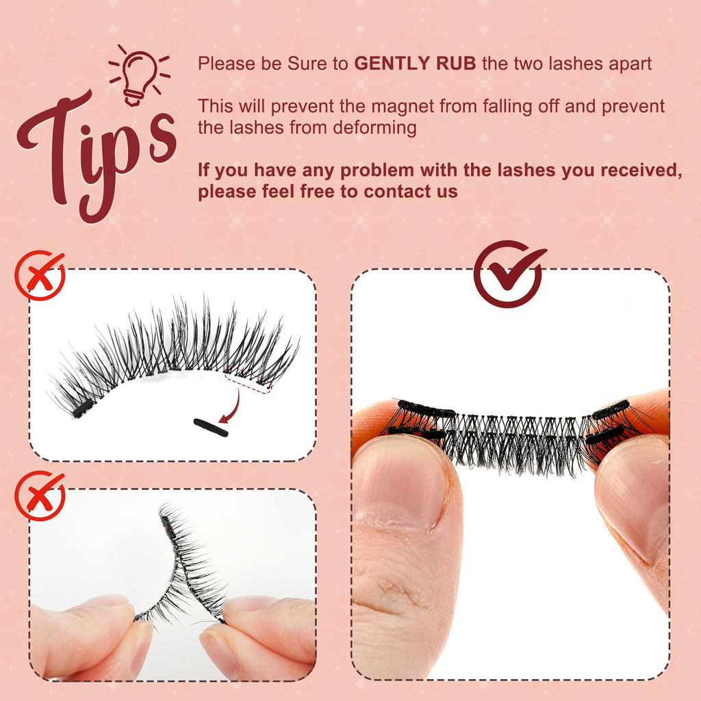 Higu clace Magnetic Eyelashes – 2 Pairs with Applicator | No Glue, Easy Wear