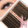 Higu clace Lash Clusters Kit DIY 280pcs — Natural 10-18mm 30D/40D Wispy Lashes with Bond & Seal