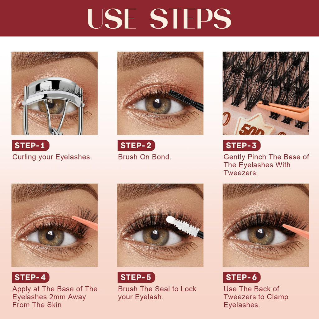 Higu clace Lash Clusters – 600Pcs, 6 Styles, 10-18mm, 30D–100D Wispy DIY Extensions