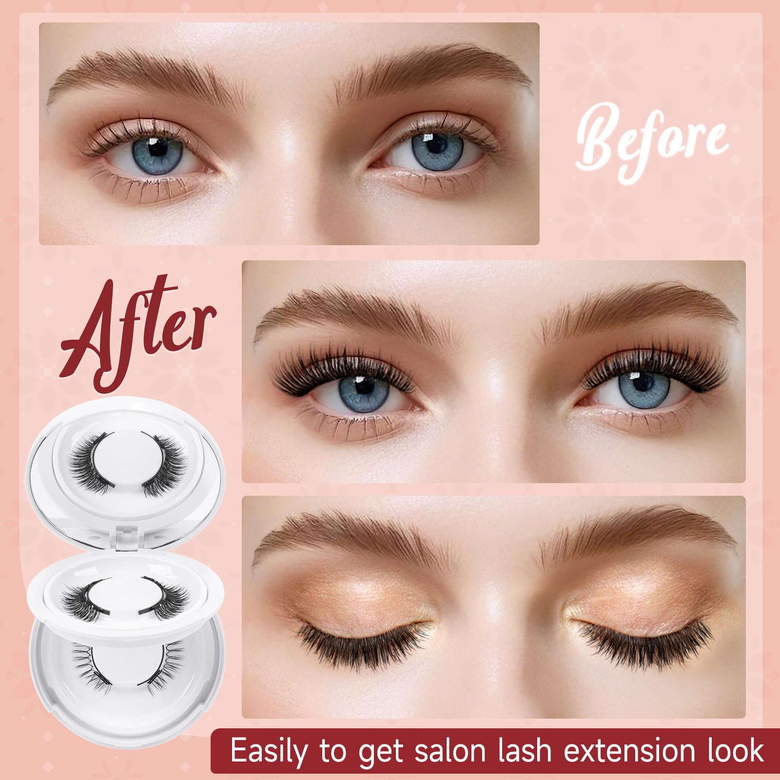 Higu clace Magnetic Eyelashes – 2 Pairs with Applicator | No Glue, Easy Wear