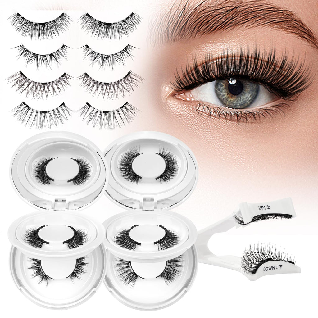 Higu clace Magnetic Eyelashes with Applicator — 4 Pairs, Natural Look