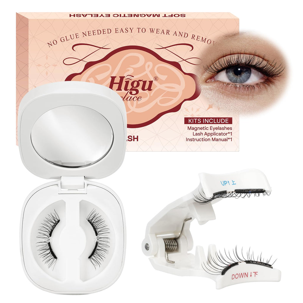Higu clace Magnetic-Eyelashes Kit – No Glue Needed, Natural Look | GD-Soft-RC-E